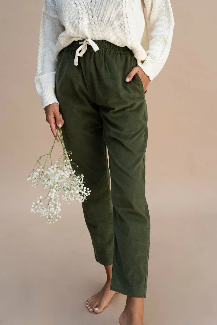 Indigo Luna Livia Cord Trousers Forest