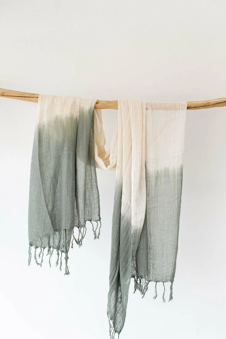 Indigo Luna Cotton Sarong Green Ombre New In