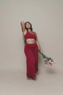 Indigo Luna Boxy Crop Dark Rose