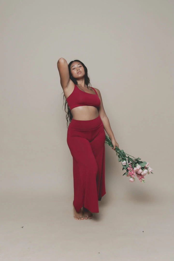 Indigo Luna Boxy Crop Dark Rose