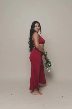 Indigo Luna Layla Flares Dark Rose New In