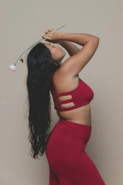 Indigo Luna Boxy Crop Dark Rose