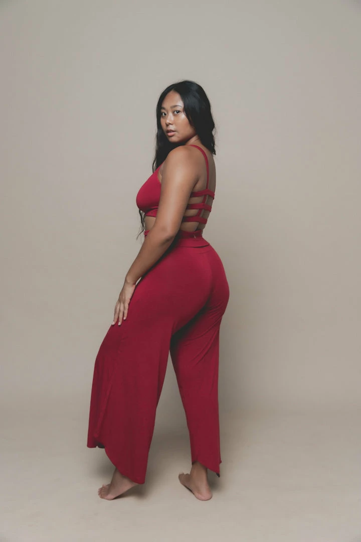 Indigo Luna Layla Flares Dark Rose New In